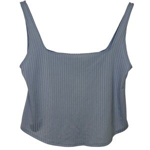 NWT Flounce Blue Ribbed Women's Top